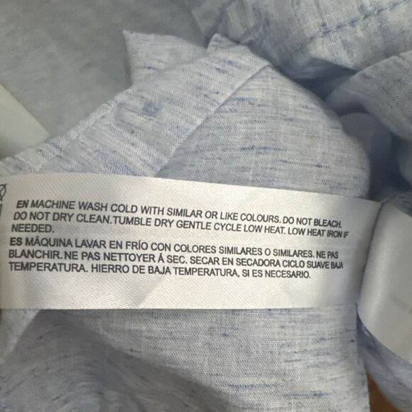 Denim & Flower Ricky Singh Short Sleeve Button Down Shirt Men's Large Blue - Picture 11 of 12